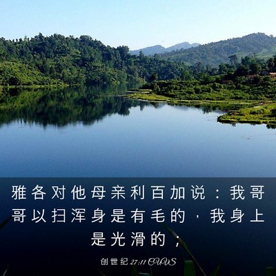 Picture 03 - 创 世 纪 27:11 CUVS - 雅 各 对 他 母 亲 利 百 加 说 ： 我 - Bible Verse Picture