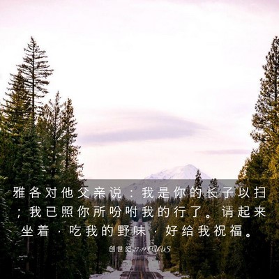 Picture 03 - 创 世 纪 27:19 CUVS - 雅 各 对 他 父 亲 说 ： 我 是 你 的 - Bible Verse Picture