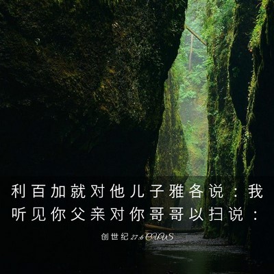 Picture 03 - 创 世 纪 27:6 CUVS - 利 百 加 就 对 他 儿 子 雅 各 说 ： - Bible Verse Picture