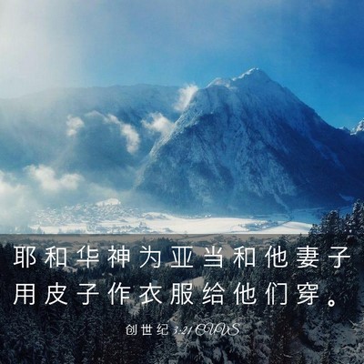 Picture 03 - 创 世 纪 3:21 CUVS - 耶 和 华 神 为 亚 当 和 他 妻 子 用 - Bible Verse Picture
