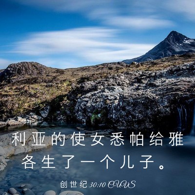 Picture 03 - 创 世 纪 30:10 CUVS - 利 亚 的 使 女 悉 帕 给 雅 各 生 了 - Bible Verse Picture