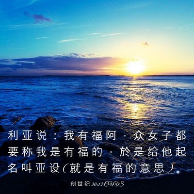 Picture 03 - 创 世 纪 30:13 CUVS - 利 亚 说 ： 我 有 福 阿 ， 众 女 子 - Bible Verse Picture