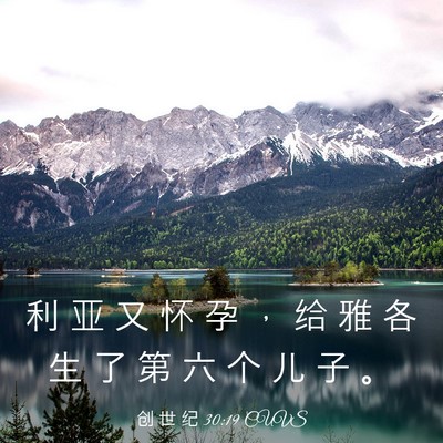 Picture 03 - 创 世 纪 30:19 CUVS - 利 亚 又 怀 孕 ， 给 雅 各 生 了 第 - Bible Verse Picture
