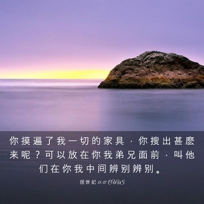 Picture 03 - 创 世 纪 31:37 CUVS - 你 摸 遍 了 我 一 切 的 家 具 ， 你 - Bible Verse Picture