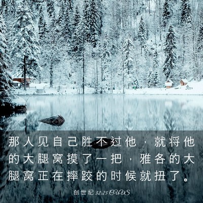 Picture 03 - 创 世 纪 32:25 CUVS - 那 人 见 自 己 胜 不 过 他 ， 就 将 - Bible Verse Picture