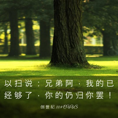 Picture 03 - 创 世 纪 33:9 CUVS - 以 扫 说 ： 兄 弟 阿 ， 我 的 已 经 - Bible Verse Picture