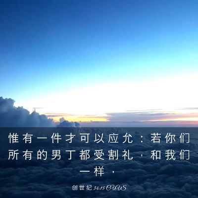Picture 03 - 创 世 纪 34:15 CUVS - 惟 有 一 件 才 可 以 应 允 ： 若 你 - Bible Verse Picture