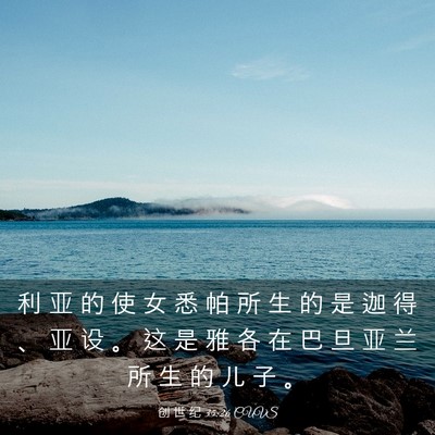 Picture 03 - 创 世 纪 35:26 CUVS - 利 亚 的 使 女 悉 帕 所 生 的 是 迦 - Bible Verse Picture