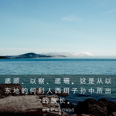 Picture 03 - 创 世 纪 36:21 CUVS - 底 顺 、 以 察 、 底 珊 。 这 是 从 - Bible Verse Picture