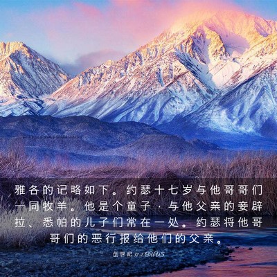 Picture 03 - 创 世 纪 37:2 CUVS - 雅 各 的 记 略 如 下 。 约 瑟 十 七 - Bible Verse Picture