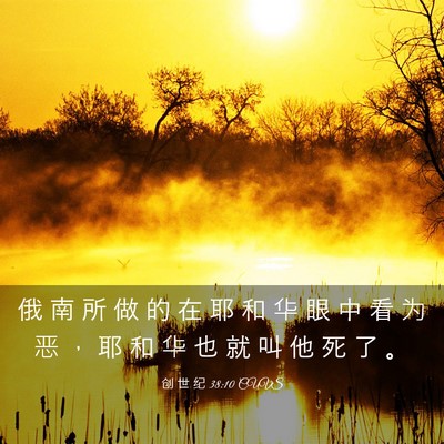 Picture 03 - 创 世 纪 38:10 CUVS - 俄 南 所 做 的 在 耶 和 华 眼 中 看 - Bible Verse Picture