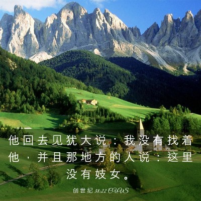 Picture 03 - 创 世 纪 38:22 CUVS - 他 回 去 见 犹 大 说 ： 我 没 有 找 - Bible Verse Picture