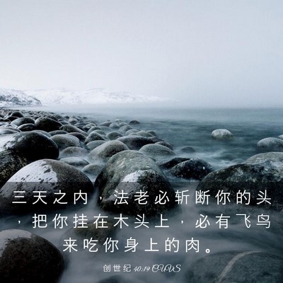 Picture 03 - 创 世 纪 40:19 CUVS - 三 天 之 内 ， 法 老 必 斩 断 你 的 - Bible Verse Picture