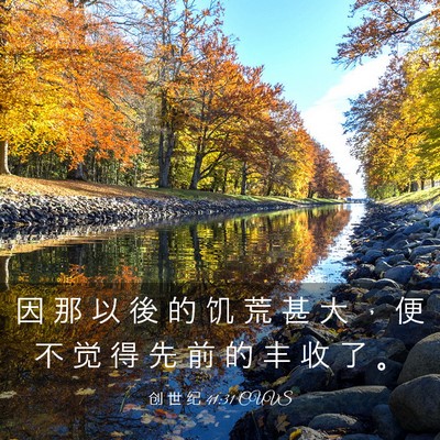 Picture 03 - 创 世 纪 41:31 CUVS - 因 那 以 後 的 饥 荒 甚 大 ， 便 不 - Bible Verse Picture