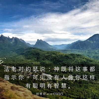 Picture 03 - 创 世 纪 41:39 CUVS - 法 老 对 约 瑟 说 ： 神 既 将 这 事 - Bible Verse Picture