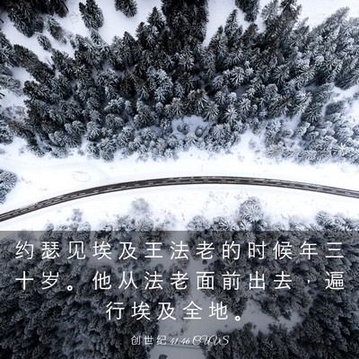Picture 03 - 创 世 纪 41:46 CUVS - 约 瑟 见 埃 及 王 法 老 的 时 候 年 - Bible Verse Picture