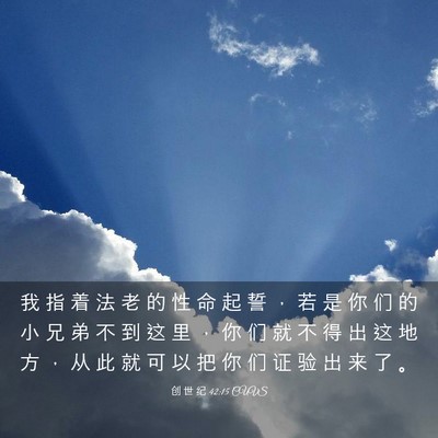 Picture 03 - 创 世 纪 42:15 CUVS - 我 指 着 法 老 的 性 命 起 誓 ， 若 - Bible Verse Picture