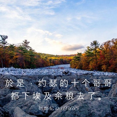 Picture 03 - 创 世 纪 42:3 CUVS - 於 是 ， 约 瑟 的 十 个 哥 哥 都 下 - Bible Verse Picture