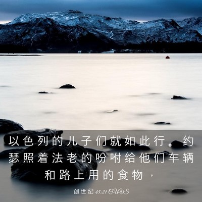 Picture 03 - 创 世 纪 45:21 CUVS - 以 色 列 的 儿 子 们 就 如 此 行 。 - Bible Verse Picture