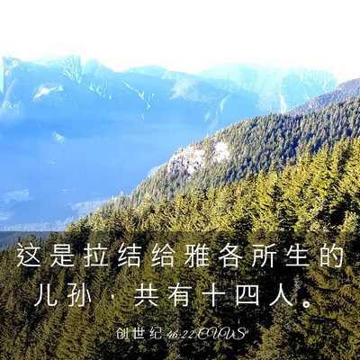 Picture 03 - 创 世 纪 46:22 CUVS - 这 是 拉 结 给 雅 各 所 生 的 儿 孙 - Bible Verse Picture