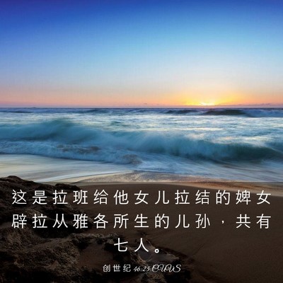 Picture 03 - 创 世 纪 46:25 CUVS - 这 是 拉 班 给 他 女 儿 拉 结 的 婢 - Bible Verse Picture