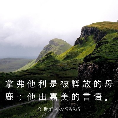 Picture 03 - 创 世 纪 49:21 CUVS - 拿 弗 他 利 是 被 释 放 的 母 鹿 ； - Bible Verse Picture