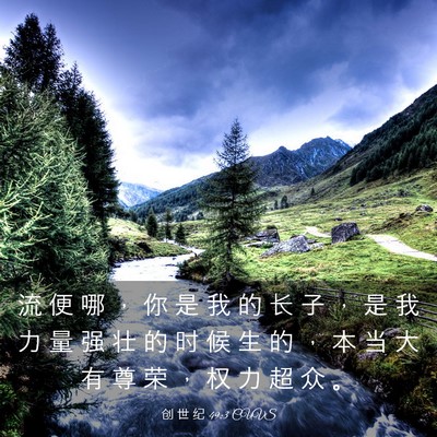 Picture 03 - 创 世 纪 49:3 CUVS - 流 便 哪 ， 你 是 我 的 长 子 ， 是 - Bible Verse Picture