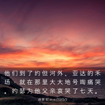 Picture 03 - 创 世 纪 50:10 CUVS - 他 们 到 了 约 但 河 外 、 亚 达 的 - Bible Verse Picture