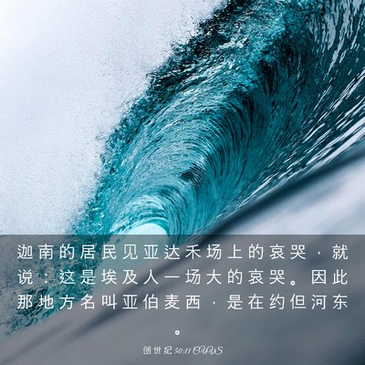 Picture 03 - 创 世 纪 50:11 CUVS - 迦 南 的 居 民 见 亚 达 禾 场 上 的 - Bible Verse Picture