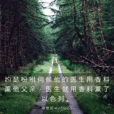 Picture 03 - 创 世 纪 50:2 CUVS - 约 瑟 吩 咐 伺 候 他 的 医 生 用 香 - Bible Verse Picture