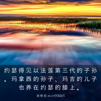 Picture 03 - 创 世 纪 50:23 CUVS - 约 瑟 得 见 以 法 莲 第 三 代 的 子 - Bible Verse Picture