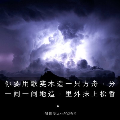Picture 03 - 创 世 纪 6:14 CUVS - 你 要 用 歌 斐 木 造 一 只 方 舟 ， - Bible Verse Picture