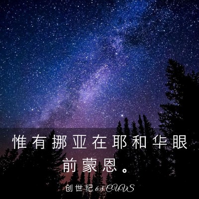 Picture 03 - 创 世 纪 6:8 CUVS - 惟 有 挪 亚 在 耶 和 华 眼 前 蒙 恩 - Bible Verse Picture