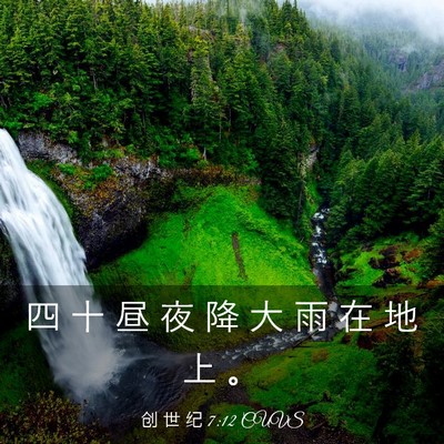 Picture 03 - 创 世 纪 7:12 CUVS - 四 十 昼 夜 降 大 雨 在 地 上 - Bible Verse Picture