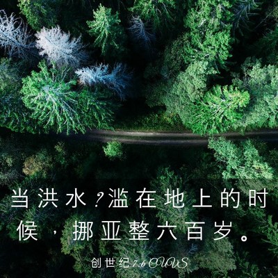 Picture 03 - 创 世 纪 7:6 CUVS - 当 洪 水 ? 滥 在 地 上 的 时 候 ， 挪 - Bible Verse Picture