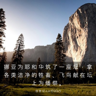 Picture 03 - 创 世 纪 8:20 CUVS - 挪 亚 为 耶 和 华 筑 了 一 座 坛 ， - Bible Verse Picture