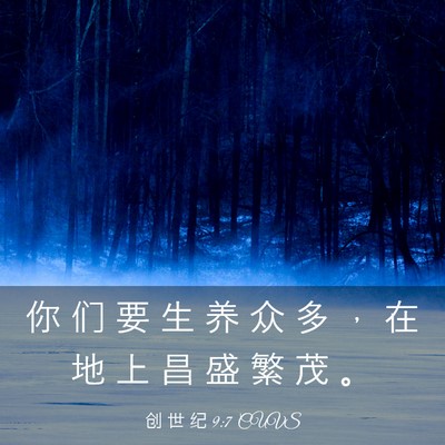 Picture 03 - 创 世 纪 9:7 CUVS - 你 们 要 生 养 众 多 ， 在 地 上 昌 - Bible Verse Picture