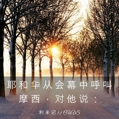 Picture 03 - 利 未 记 1:1 CUVS - 耶 和 华 从 会 幕 中 呼 叫 摩 西 ， - Bible Verse Picture