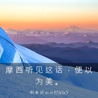Picture 03 - 利 未 记 10:20 CUVS - 摩 西 听 见 这 话 ， 便 以 为 美 - Bible Verse Picture