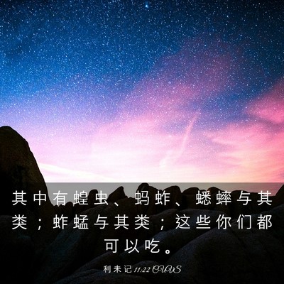 Picture 03 - 利 未 记 11:22 CUVS - 其 中 有 蝗 虫 、 蚂 蚱 、 蟋 蟀 与 - Bible Verse Picture