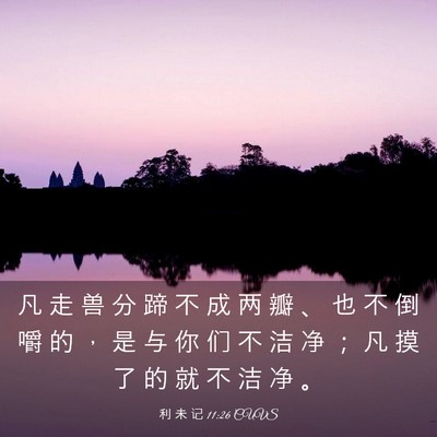 Picture 03 - 利 未 记 11:26 CUVS - 凡 走 兽 分 蹄 不 成 两 瓣 、 也 不 - Bible Verse Picture