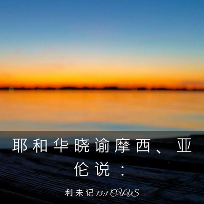 Picture 03 - 利 未 记 13:1 CUVS - 耶 和 华 晓 谕 摩 西 、 亚 伦 说 - Bible Verse Picture