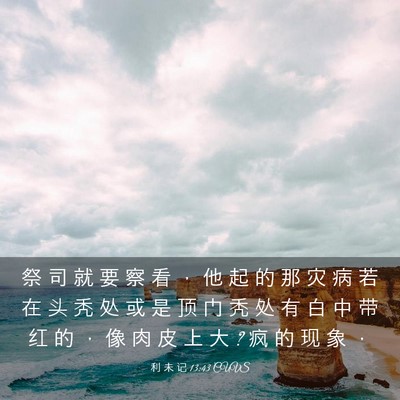 Picture 03 - 利 未 记 13:43 CUVS - 祭 司 就 要 察 看 ， 他 起 的 那 灾 - Bible Verse Picture