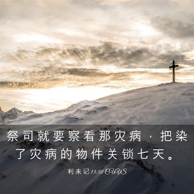 Picture 03 - 利 未 记 13:50 CUVS - 祭 司 就 要 察 看 那 灾 病 ， 把 染 - Bible Verse Picture