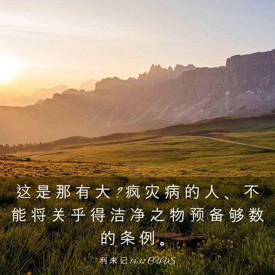 Picture 03 - 利 未 记 14:32 CUVS - 这 是 那 有 大 ? 疯 灾 病 的 人 、 不 - Bible Verse Picture