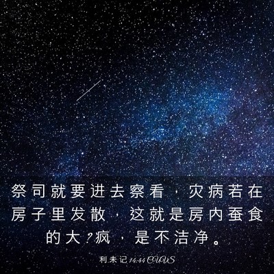 Picture 03 - 利 未 记 14:44 CUVS - 祭 司 就 要 进 去 察 看 ， 灾 病 若 - Bible Verse Picture