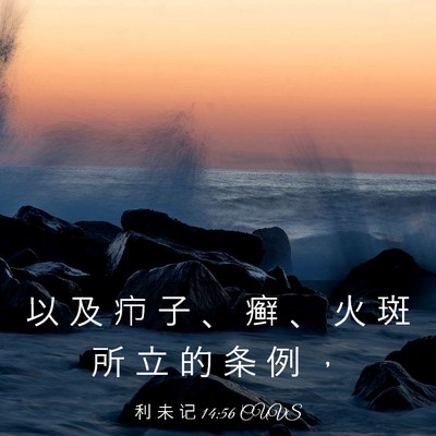 Picture 03 - 利 未 记 14:56 CUVS - 以 及 疖 子 、 癣 、 火 斑 所 立 的 - Bible Verse Picture