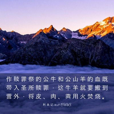 Picture 03 - 利 未 记 16:27 CUVS - 作 赎 罪 祭 的 公 牛 和 公 山 羊 的 - Bible Verse Picture