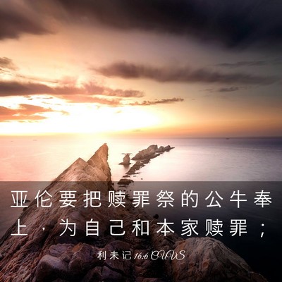 Picture 03 - 利 未 记 16:6 CUVS - 亚 伦 要 把 赎 罪 祭 的 公 牛 奉 上 - Bible Verse Picture