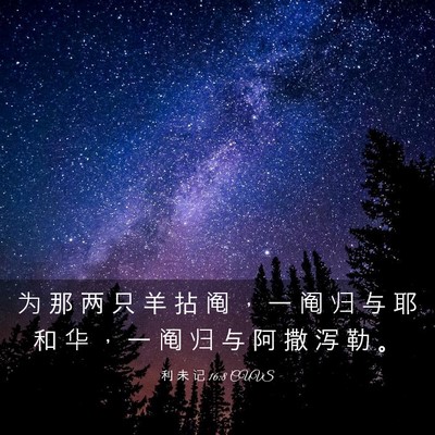 Picture 03 - 利 未 记 16:8 CUVS - 为 那 两 只 羊 拈 阄 ， 一 阄 归 与 - Bible Verse Picture